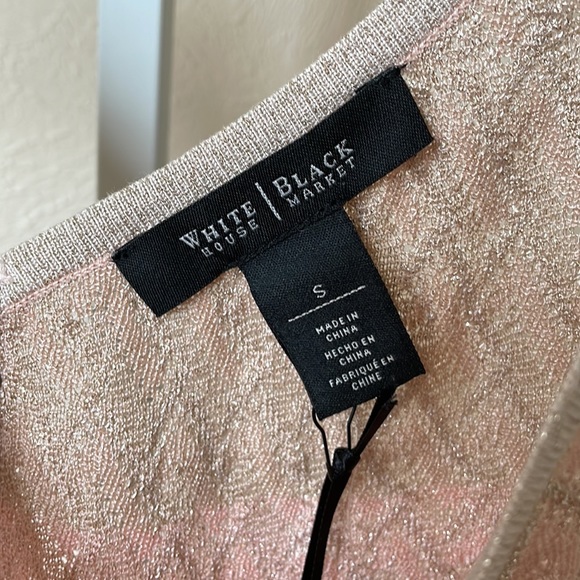 NWT $68 WHBM stunning metallic asymmetrical ombré tank - Picture 6 of 11